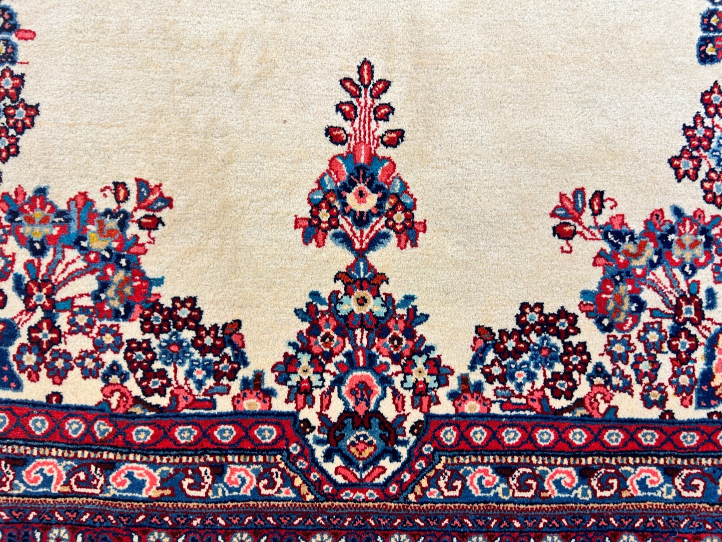 6'3"x9'5" Hand-Knotted 100% Wool Pile Sarouke Carpet - Area Rug