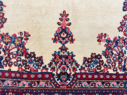 6'3"x9'5" Hand-Knotted 100% Wool Pile Sarouke Carpet - Area Rug