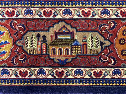 4'2”x 6'0" Antique Hand-Knotted 100% Lamb Wool Carpet - Kashane Area Rug