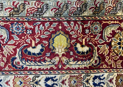 3'x4'5" Exquisite Fine Hand-Knotted 100% Silk Hereke Area Rug