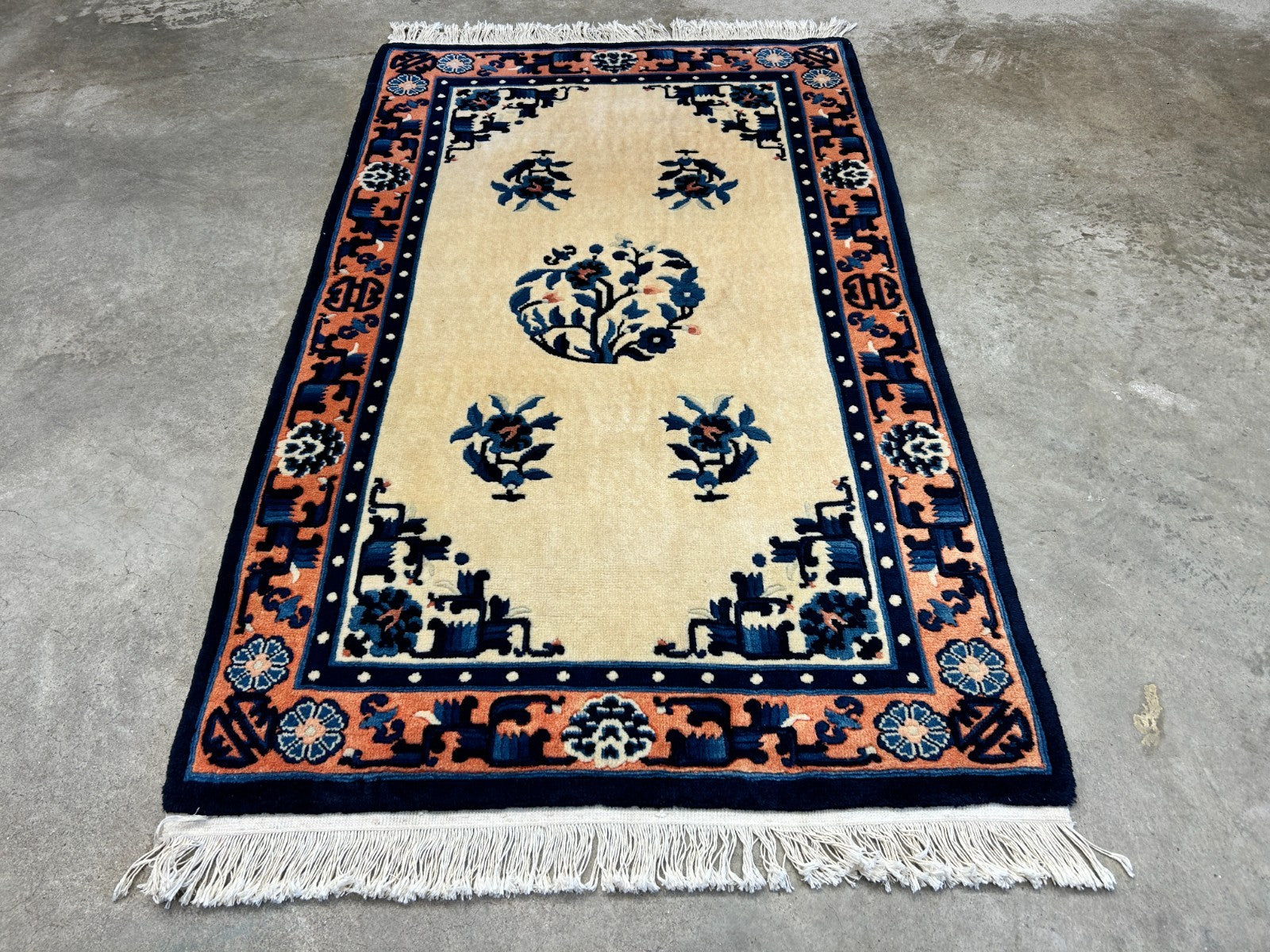 3'x5' Hand-Knotted 100% Wool Pile Art Deco Rug