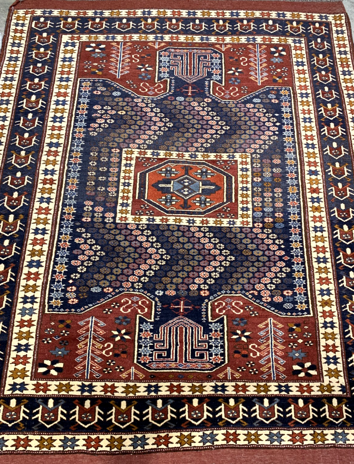 4'8'' x 5'10" Hand-Knotted 100% Wool Pile Balouchi Area Rug