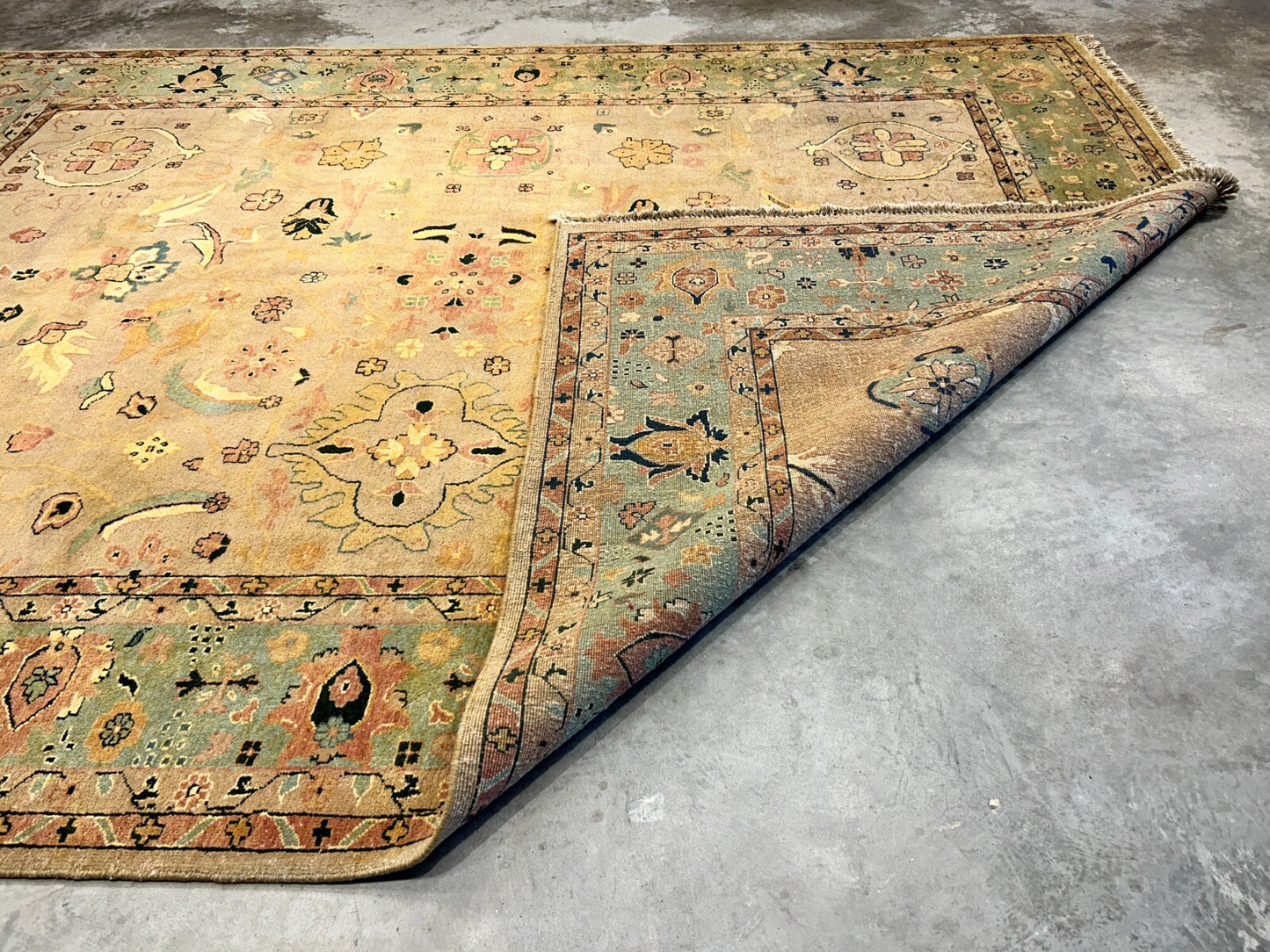 9'x12' Hand-Knotted 100% Wool Pile Hamadane Design Carpet - Area Rug