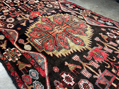 4'9" x 10'8" Hand-Knotted 100% Wool Pile Nahavande Area Rug - Carpet
