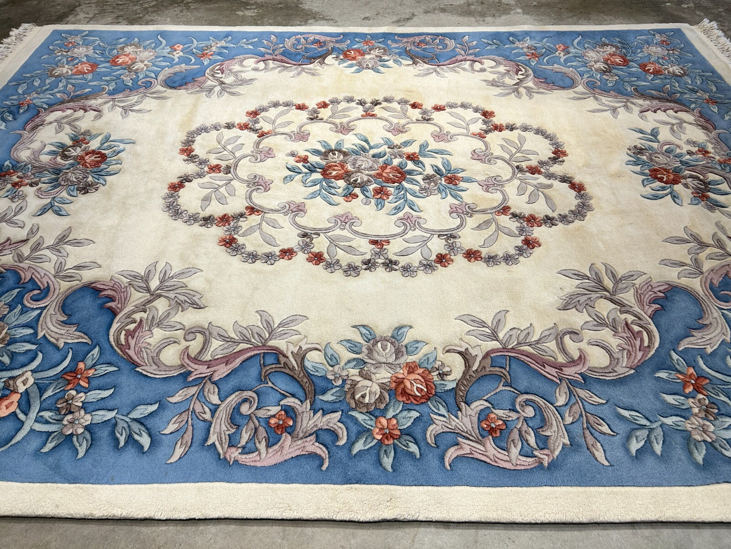 8'2" x 11'2" Hand-Knotted 100% Wool Carpet - Chinese Aubusson Area Rug