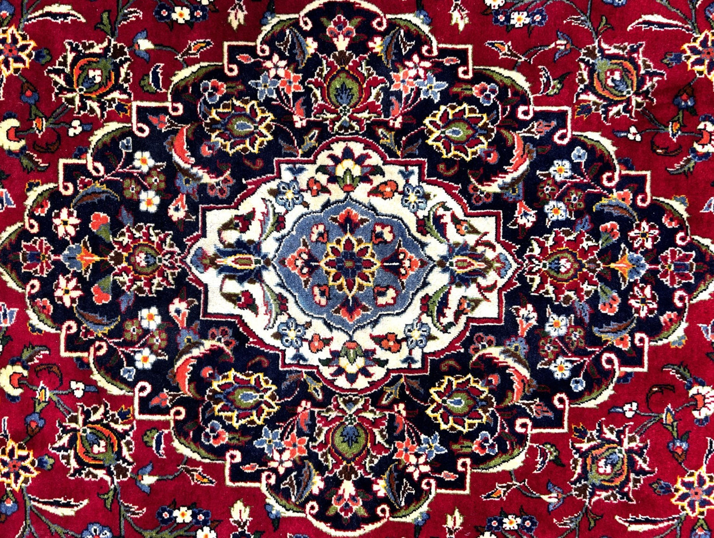8'2"x12'4" Hand-Knotted 100% Wool Pile Kashane Area Rug - Carpet