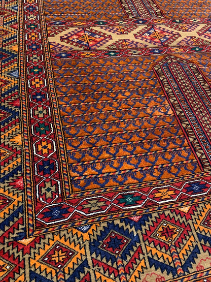 3'10" x 6'0" Extra-Fine Hand-Knotted Wool / Silk  Afghan Hatchli Area Rug - Carp