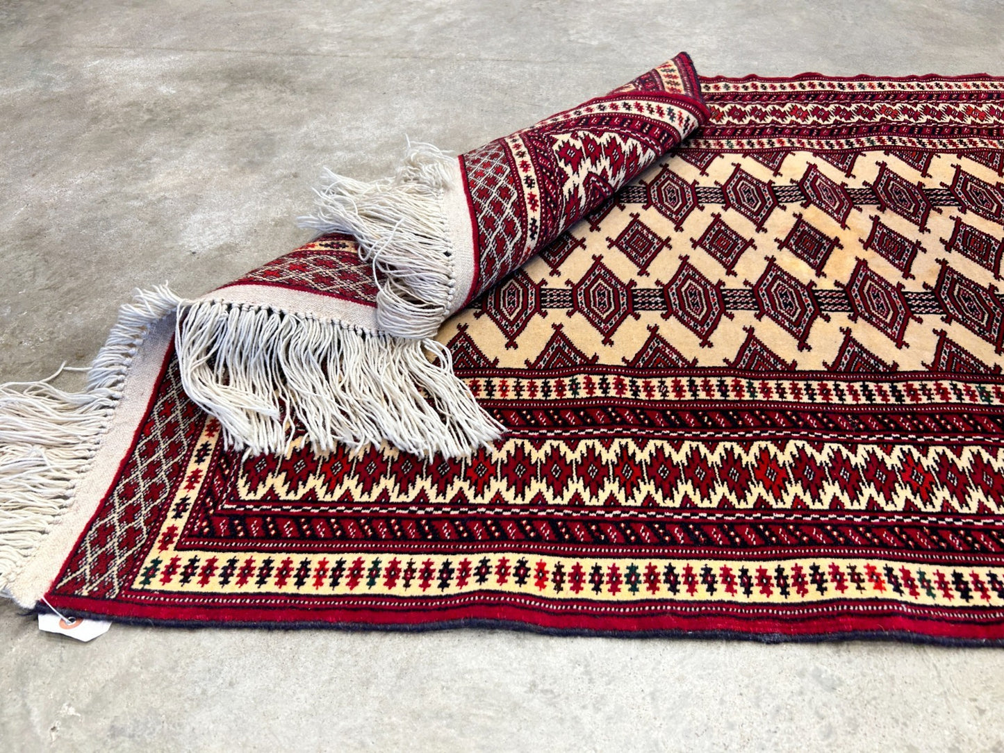 2'10"x4'2" Hand-Knotted 100% Wool Pile Bokhara Rug