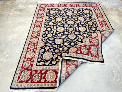 9' x 12' Hand-Knotted 100% Wool Carpet - Indian Agra Area Rug