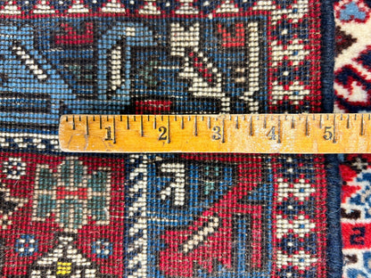 2'8"x4'3" Hand-Knotted 100% Wool Pile Yalamehe Carpet - Area Rug