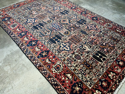 6'5"x9'8" Hand-Knotted 100% Lamb Wool Bakhtiarie Carpet - Area Rug