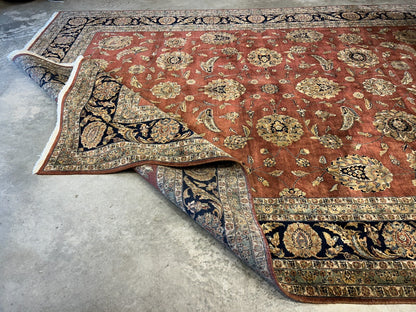8'10"x12'3" Hand-Knotted 100% Wool Pile Indian Rug