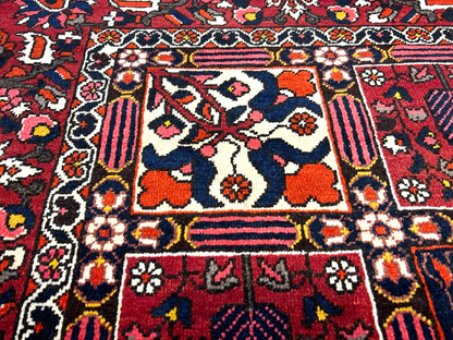 6'11"x10'3" Hand-Knotted 100% Lamb Wool Bakhtiarie Carpet - Area Rug