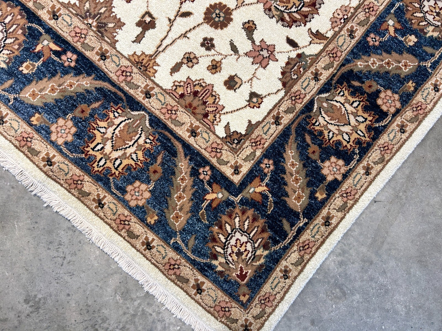 6'x9' Hand-Knotted 100% Wool Pile Indian Agra Carpet - Area Rug