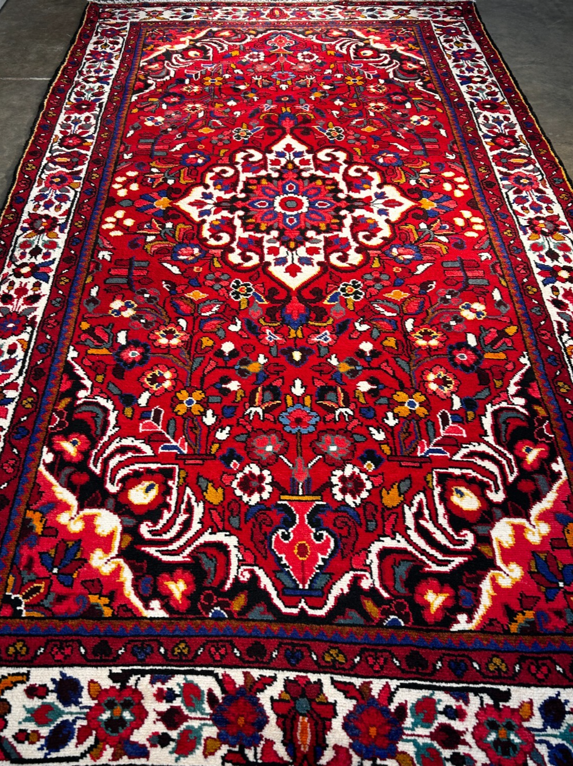 5'7" x 10' Hand-Knotted 100% Wool Pile Bakhtiare Area Rug