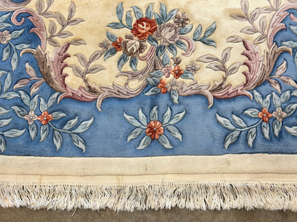 8'2" x 11'2" Hand-Knotted 100% Wool Carpet - Chinese Aubusson Area Rug