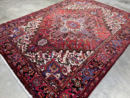 7'3"x9'9" Hand-Knotted 100% Wool Herize Carpet - Area Rug