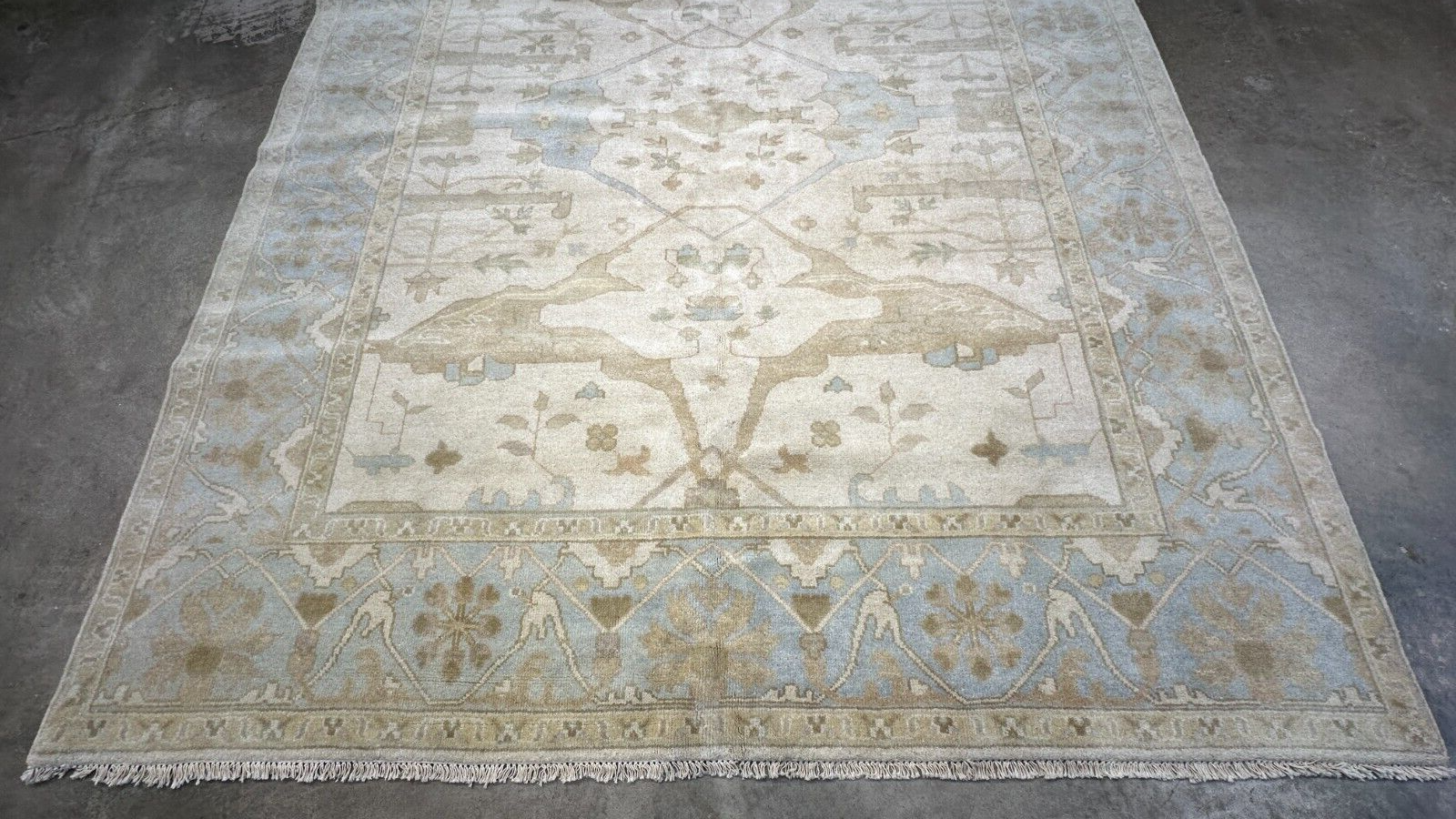 8'x10' Hand-Knotted 100% Lamb Wool Oushak Carpet - Area Rug