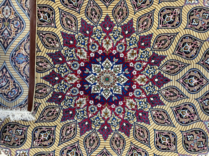 6'6"x10' Extra Fine Hand-Knotted Wool & Silk Isfahane Rug