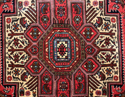 4'1"x6'3" Hand-Knotted 100% Wool Pile Bijare Gholtoghe Carpet - Area Rug