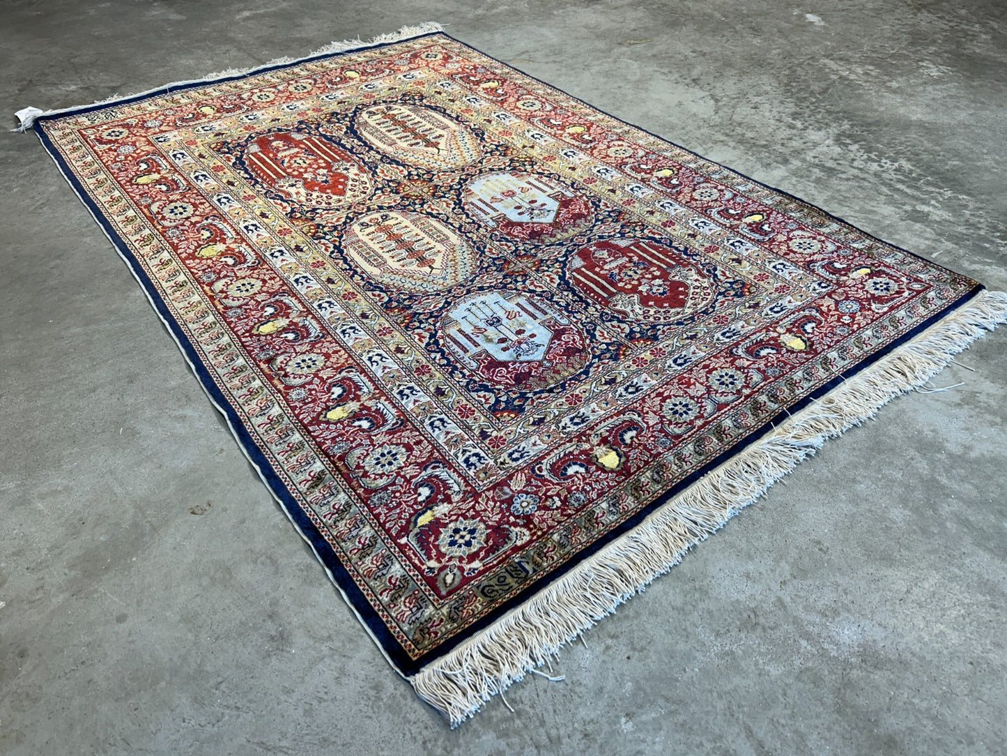 3'x4'5" Exquisite Fine Hand-Knotted 100% Silk Hereke Area Rug