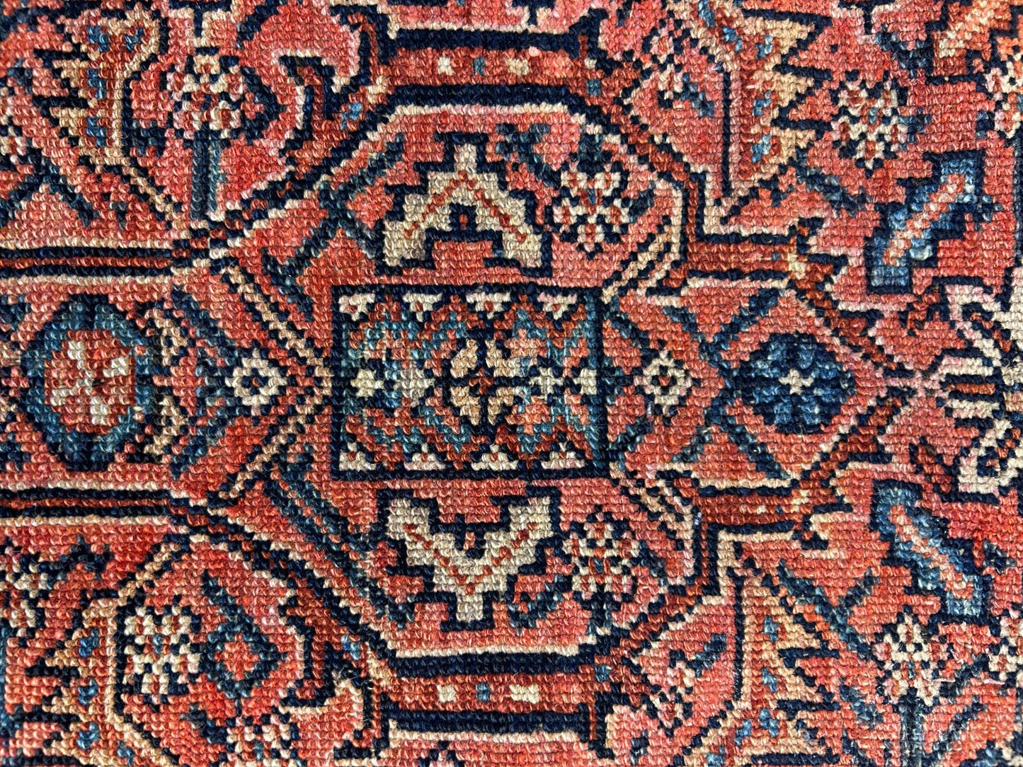5'1"x6'1" Antique Hand-Knotted 100% Wool Pile Sennehe Area Rug - Carpet