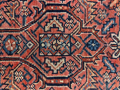 5'1"x6'1" Antique Hand-Knotted 100% Wool Pile Sennehe Area Rug - Carpet