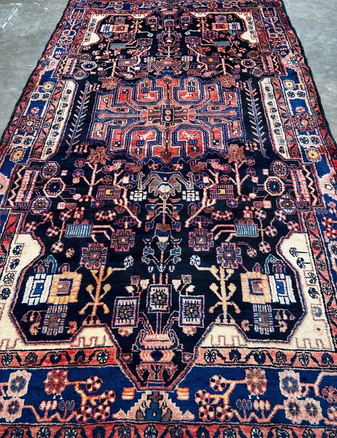 5'4" x 9'8'' Hand-Knotted 100% Lamb Wool Pile Nahavande Area Rug - Carpet