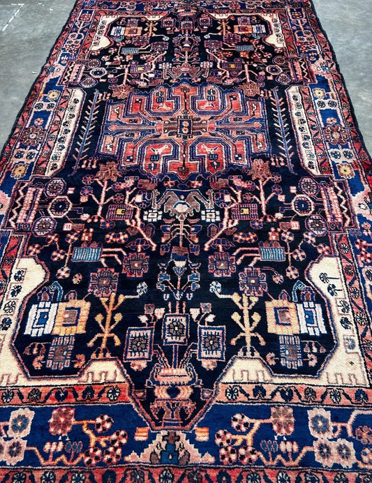 5'4" x 9'8'' Hand-Knotted 100% Lamb Wool Pile Nahavande Area Rug - Carpet