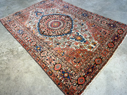 3'3"x5' Antique Hand-Knotted 100% Wool Pile Sarouke Farahan Rug