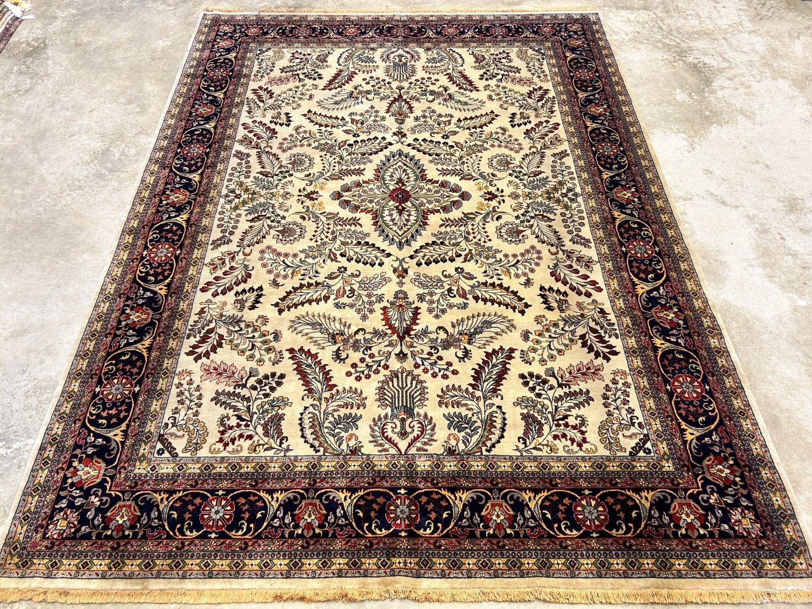 8'8"x11'8" Hand-Knotted 100% Lamb Wool Sarouke Design Carpet - Area Rug