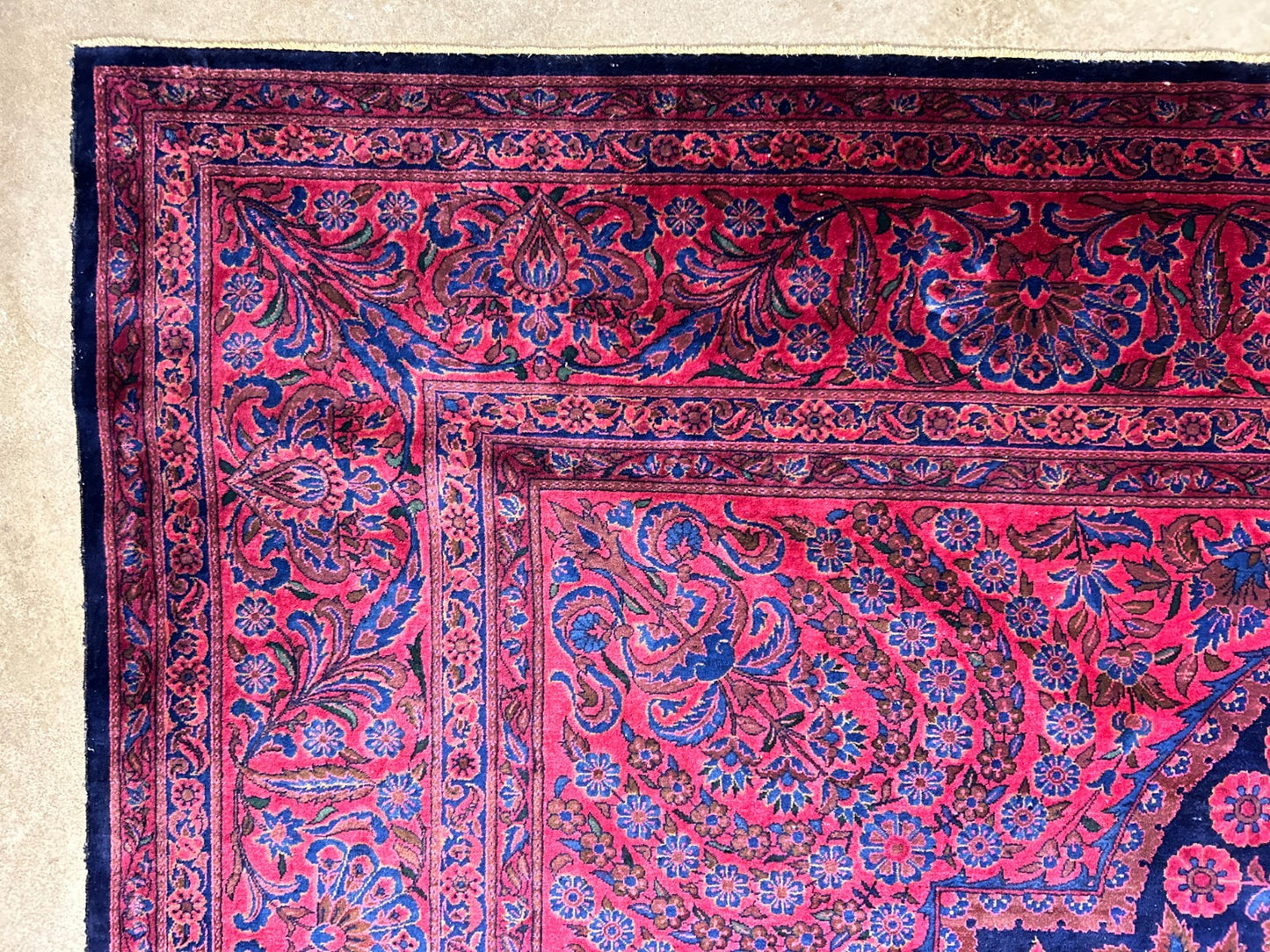 Collector Antique 8'6"x12' Extra Fine Hand-Knotted Wool Kashane Rug