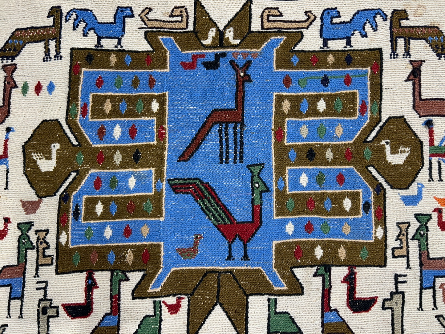 4'x4'10" Needle Punched 100% Wool Soumak Area Rug - Carpet