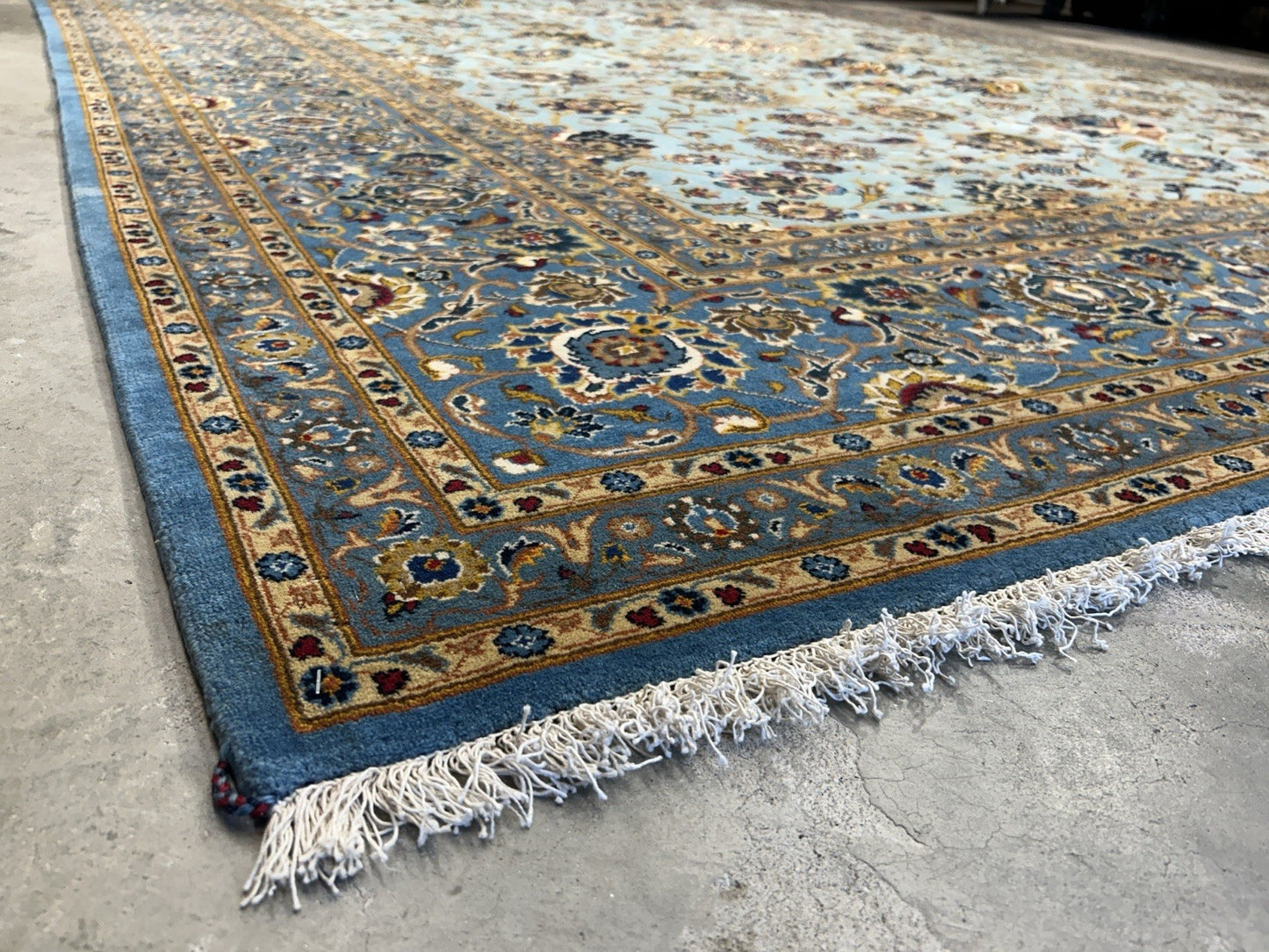 10’8”x14’2” Very Fine Hand-Knotted 100% Wool Pile Kashane Area Rug - Signed