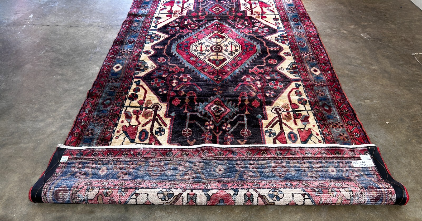 4'11" x 11'4'' Hand-Knotted 100% Lamb Wool Pile Nahavande Area Rug - Carpet