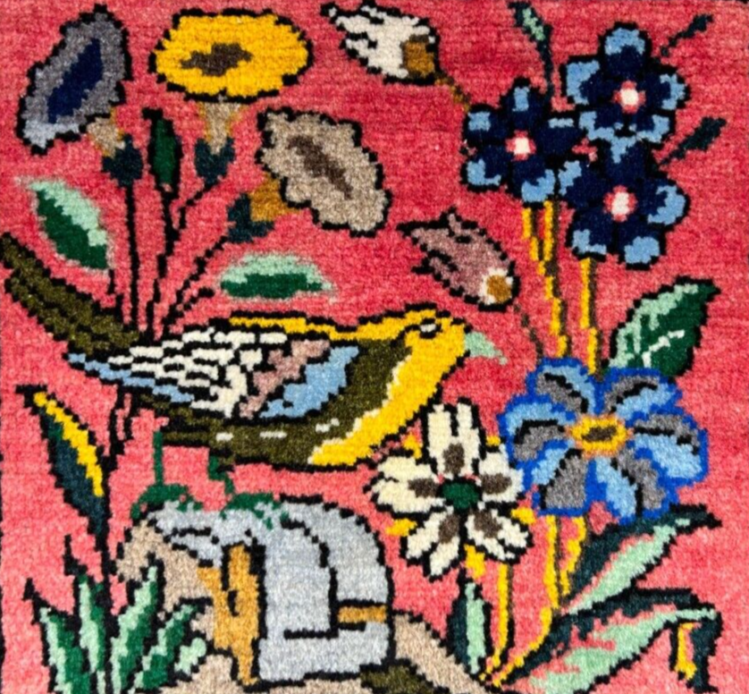 3'5"x5'2" Hand-Knotted 100% Lamb Wool Bakhtiarie Carpet - Area Rug