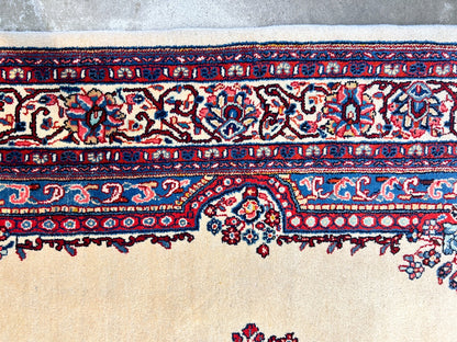 6'3"x9'5" Hand-Knotted 100% Wool Pile Sarouke Carpet - Area Rug