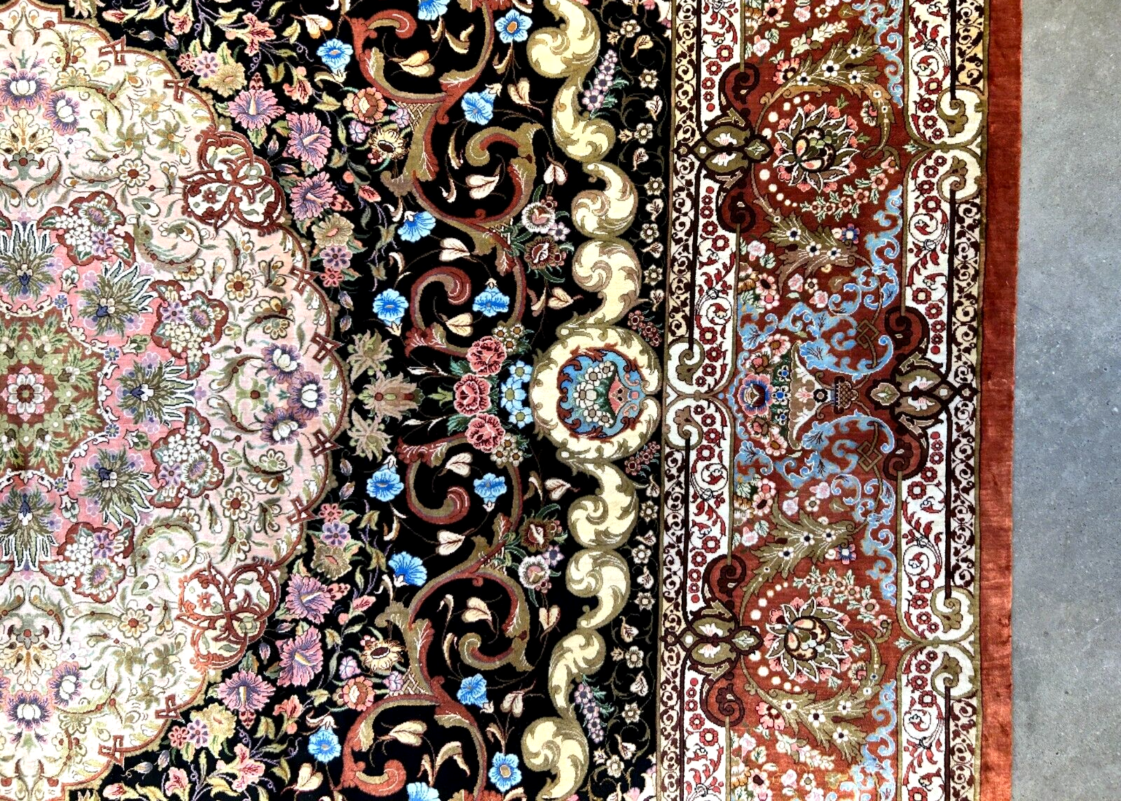 6'6"x9'6" Exquisite Extra-Fine Hand-Knotted 100% Silk Qume Carpet - Area Rug