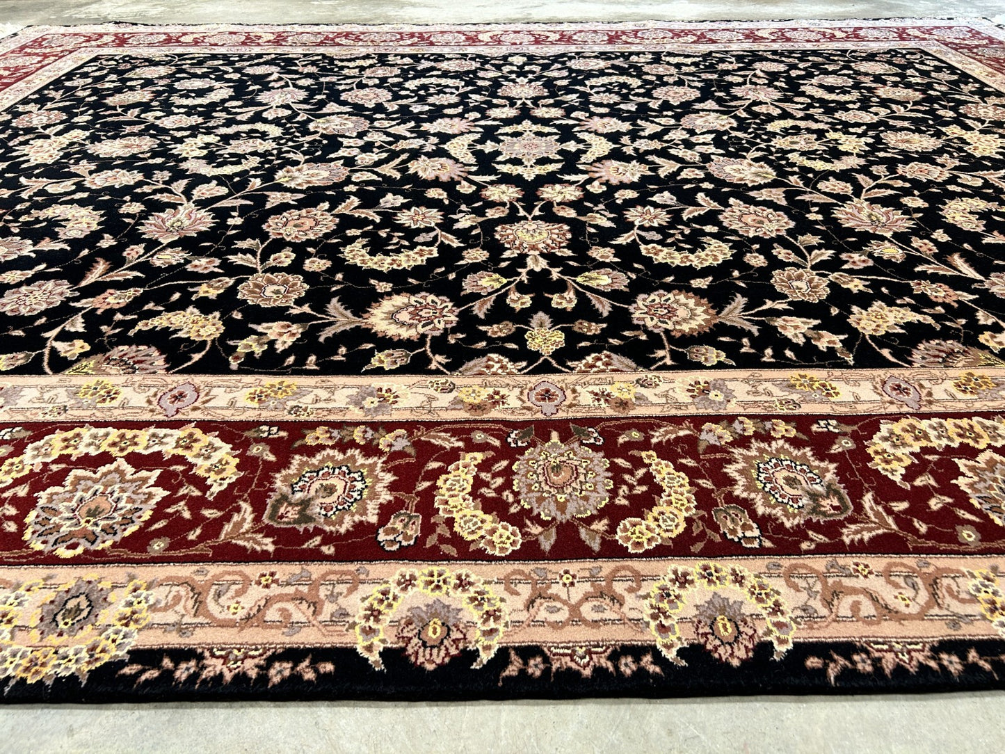 8'6"x11'6" Hand-Knotted Wool & Silk Pile Sinopersian Carpet - Area Rug