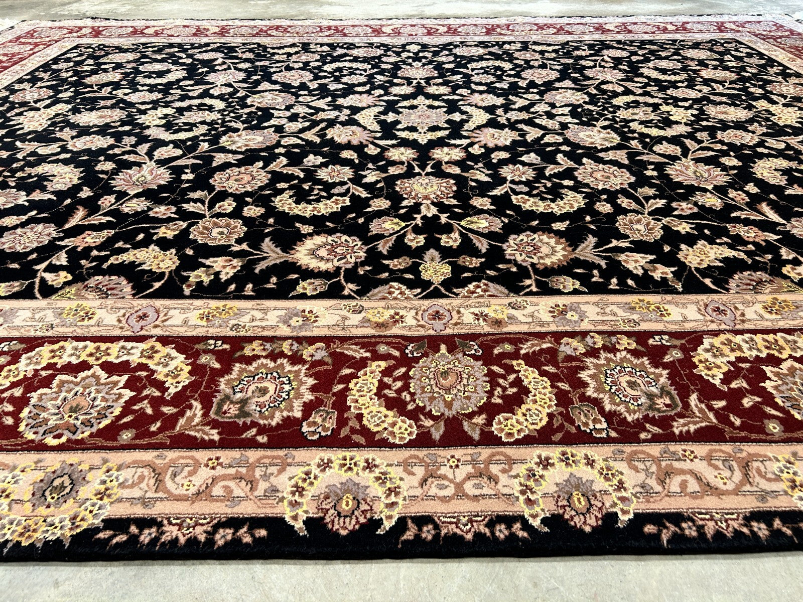 8'6"x11'6" Hand-Knotted Wool & Silk Pile Sinopersian Carpet - Area Rug