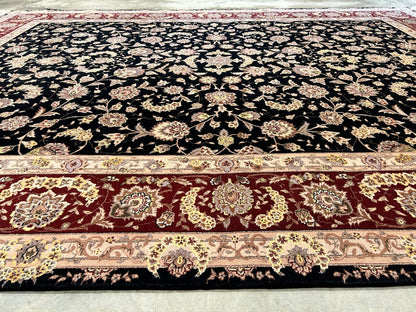 8'6"x11'6" Hand-Knotted Wool & Silk Pile Sinopersian Carpet - Area Rug
