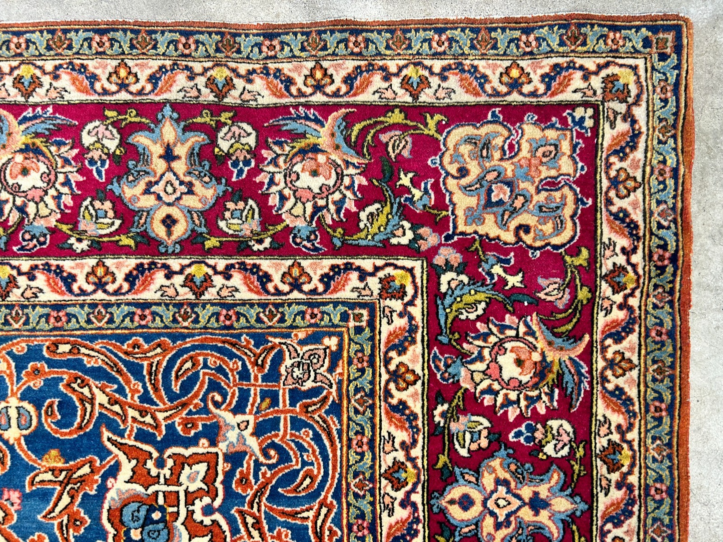 4'10"x6'7" Collector Antique Very Fine Hand-Knotted 100% Wool Isfahane Rug