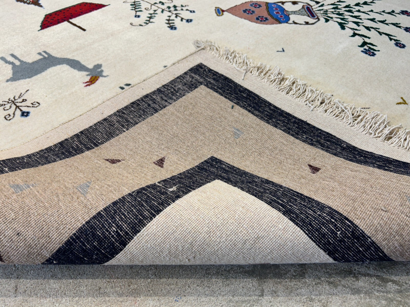 6'6"x9'1" Hand-Knotted 100% Wool Pile Gabeh Carpet - Area Rug