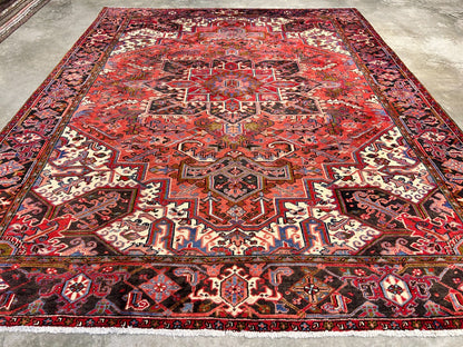 8'9"x11'4" Hand-Knotted 100% Wool Pile Herize Rug