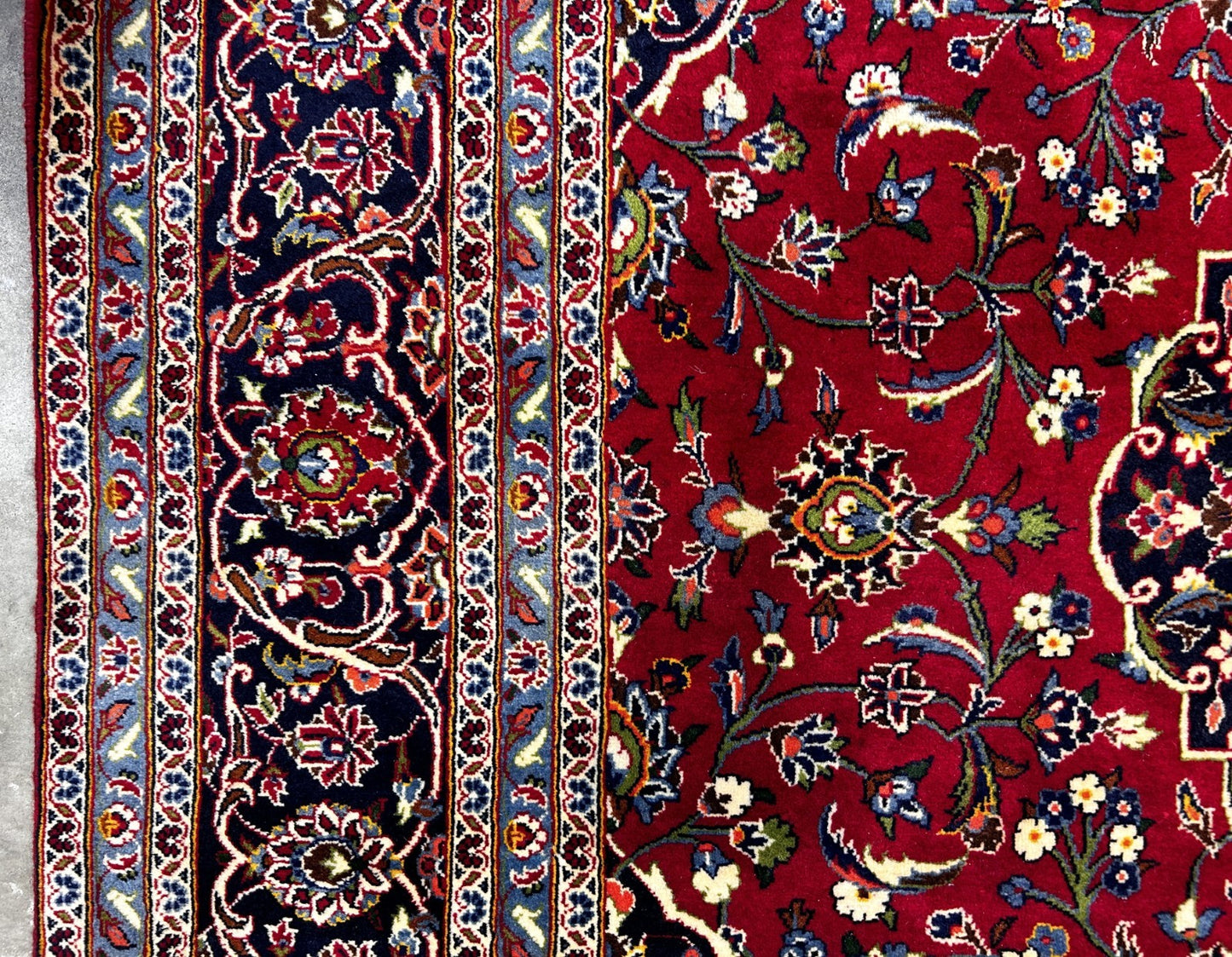 8'2"x12'4" Hand-Knotted 100% Wool Pile Kashane Area Rug - Carpet