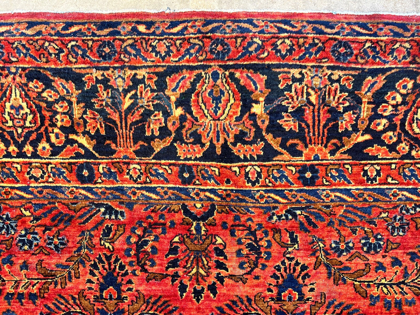 9'2"x11'4" Antique Fine Lamb Wool Sarouke Mohajeran Rug Hand-knotted Carpet