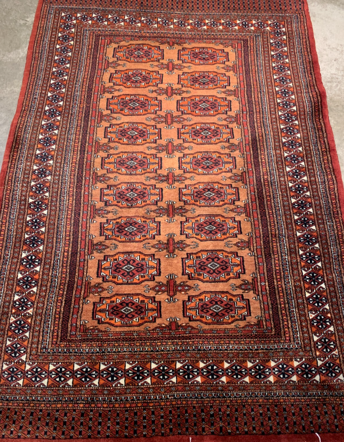 4'2" x 6'0" Hand-Knotted 100% Wool Pile Bokhara Area Rug - Carpet