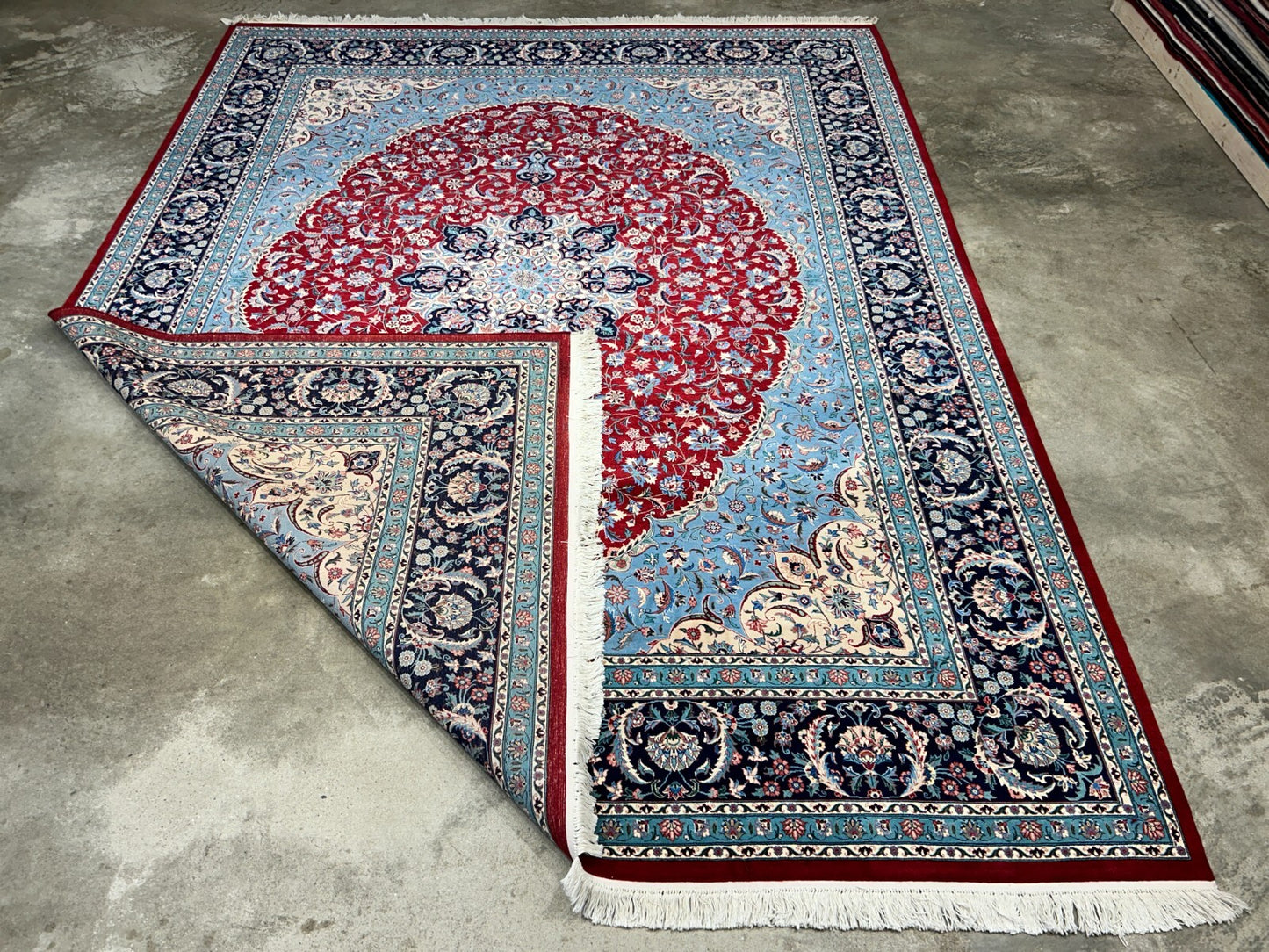 9'1" x 11'11" Very Fine Hand-Knotted 100% Wool Carpet - Tabrize Design Area Rug
