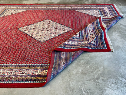 8'5"x12'1" Hand-Knotted 100% Wool Pile Hamadane Rug