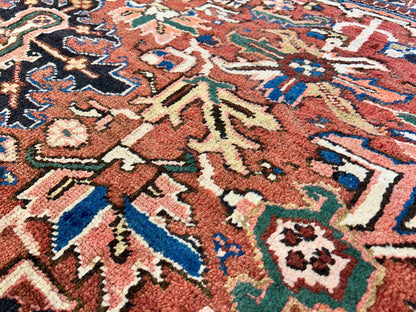 8'6"x11'6" Hand-Knotted 100% Wool Pile Herize Rug